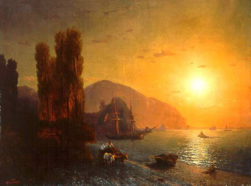 �A�C���@�]�t�X�L�[�@�u�O���Y�t�̗[���i�N���~�A�C�̒��߁j�v1884�@�@�@�@98.4 x 62.2 cm�@�A�����j�A�������p��